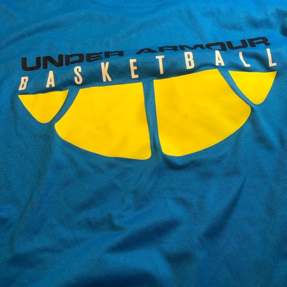 Under Armour Basketball T-shirt teal/yellow XL Loose fit - Picture 3 of 7